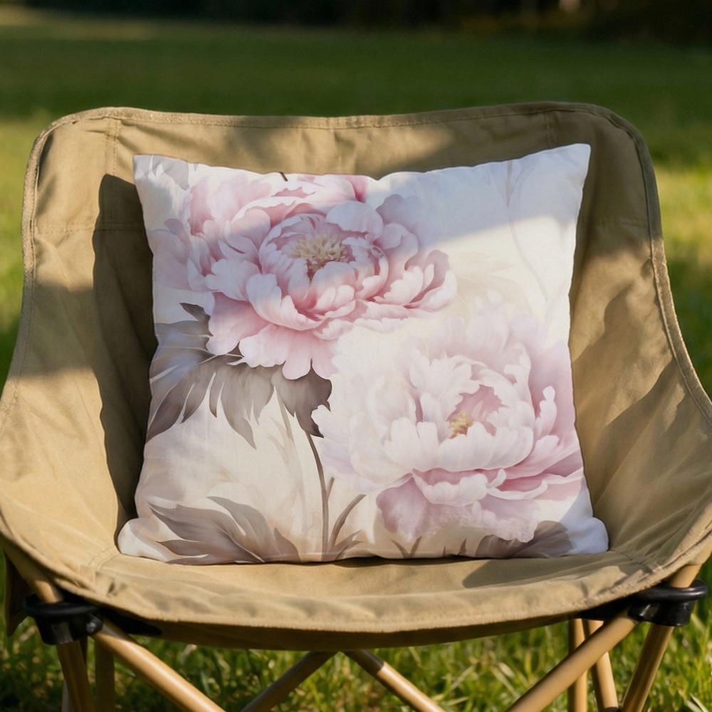 Pink Peony Flowers Cushion Cover Soft Reversible  Durable Pillow Cover  MultiScene Use for Home  Car Daily Comfort