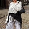 Breathable Fringed Shawl Soft Solid Scarf New Waist Scarf  Jeans Decoration