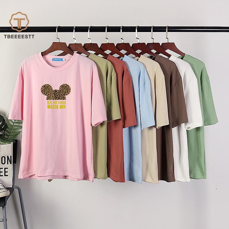 

TBEEEESTT Летняя женская футболка с круглым вырезом и короткими рукавами, женские мягкие футболки большого размера, хлопковые свободные топы