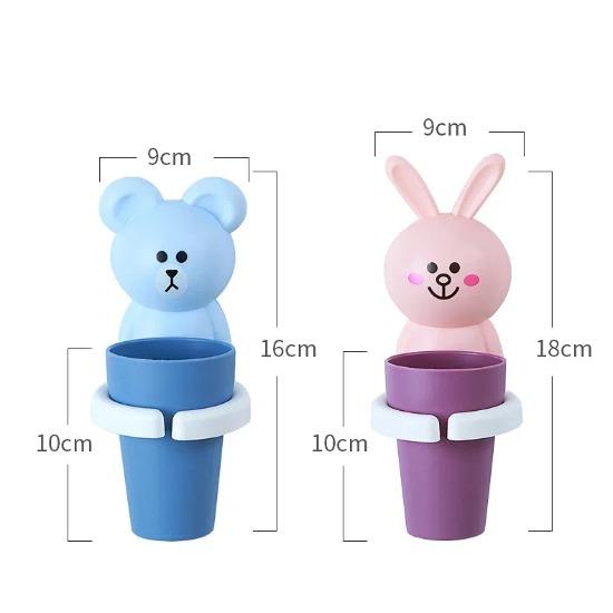 Kids Toothbrush Holder Wall Mount Paste Baby Toothbrushing Cup Safe Non-toxic Wash Cup Strong Anti-Fall Bathroom Supplies