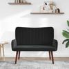 2 Seater Sofa in Black 115 x 61 x 87 cm Velvet (V)