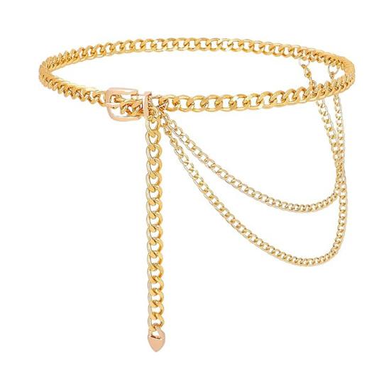 Metal Waist Chain for Women Single/Multi-layer Adjustable Long Chain Belt Body Belly Jewelry for Dresses Jeans Trousers