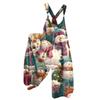 Women's Summer Overalls Floral Print Vintage Jumpsuit (Non-Adjustable Straps)