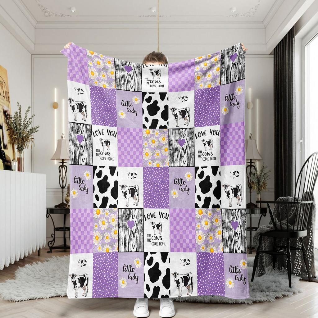 Family Message digital-printed polyester Bedroom velvet flannel soft sofa cover blanket Fleece soft sofa cover blankets for beds