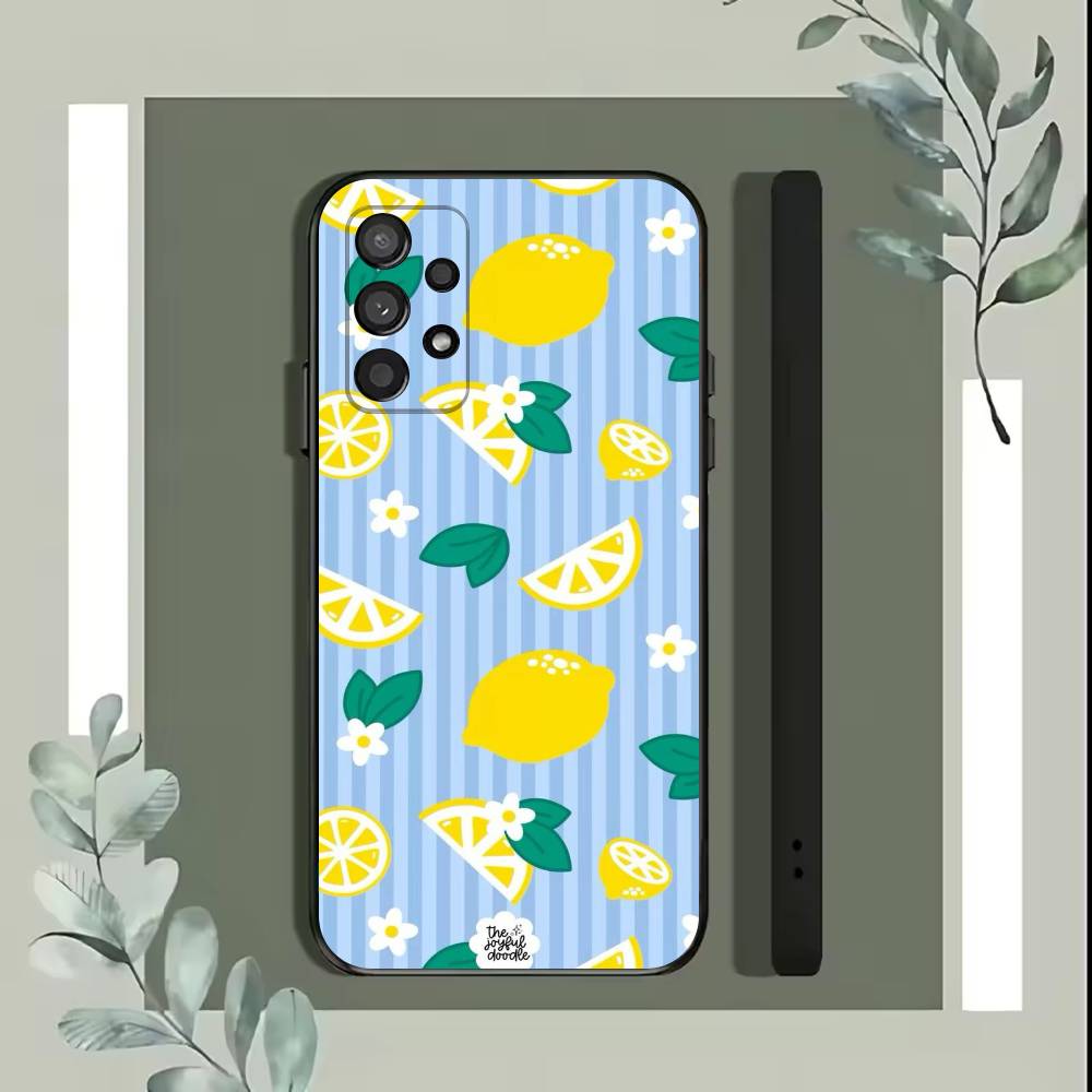 Style Lemon Phone Case For Samsung S25,S24,S21,S22,S23,S30,Ultra,S20,Plus,Fe,Lite,5G Black Cover