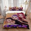 3-teiliges KPOP Dämonenjäger Bettwäsche-Set Daunendeckenbezug und Kissenbezüge, Geeignet für Gästezimmer Heimdekoration Alle Jahreszeiten(Kein Einsatz) S0819030