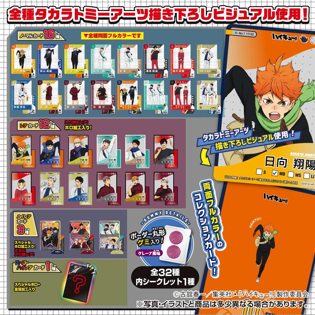 Takara Tomy Arts Haikyuu Character Card Gummy 5 Grape Flavor Gummy Toy Set of Vol. Candy/Candy [Box 20]