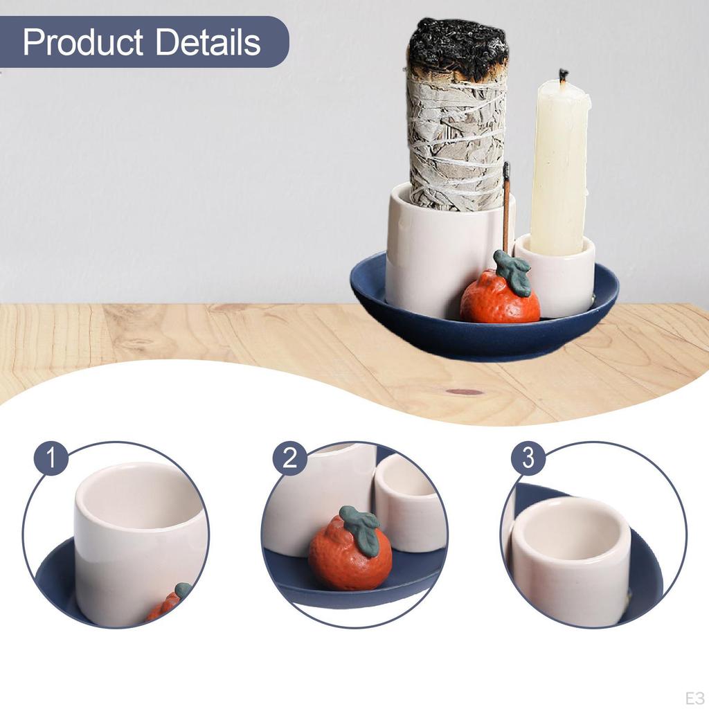Keramischer Räuchergefäß Kerzenhalter Dekorative Palo Santo Salbei Schale für Schreibtisch