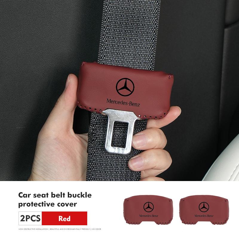 AABHZ1 For Benz Car Logo Seat Belt Buckle Protective Cover Anti-Collision Cover Accessories AMG Exclusive A C E R V Class CLA CLS C180