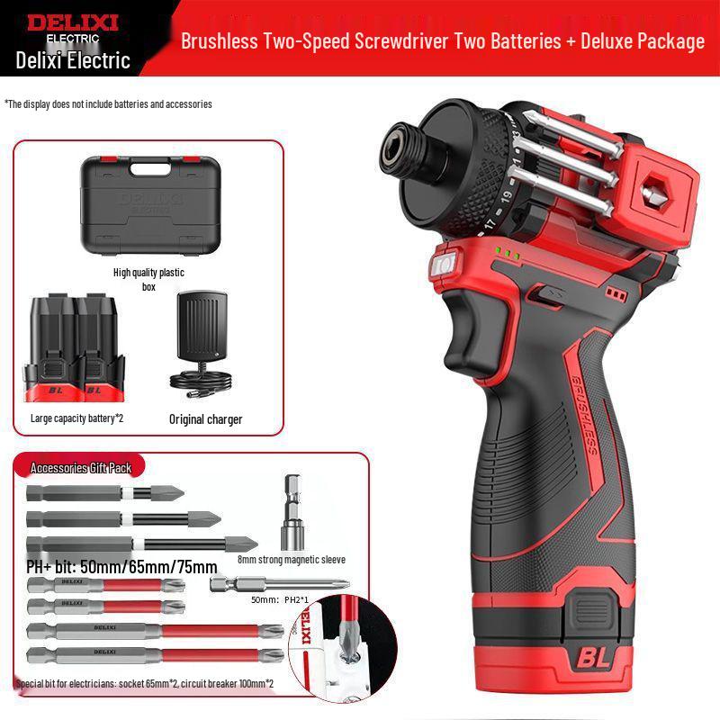 Delixi Rechargeable Brushless Electric Screwdriver & Drill Combo