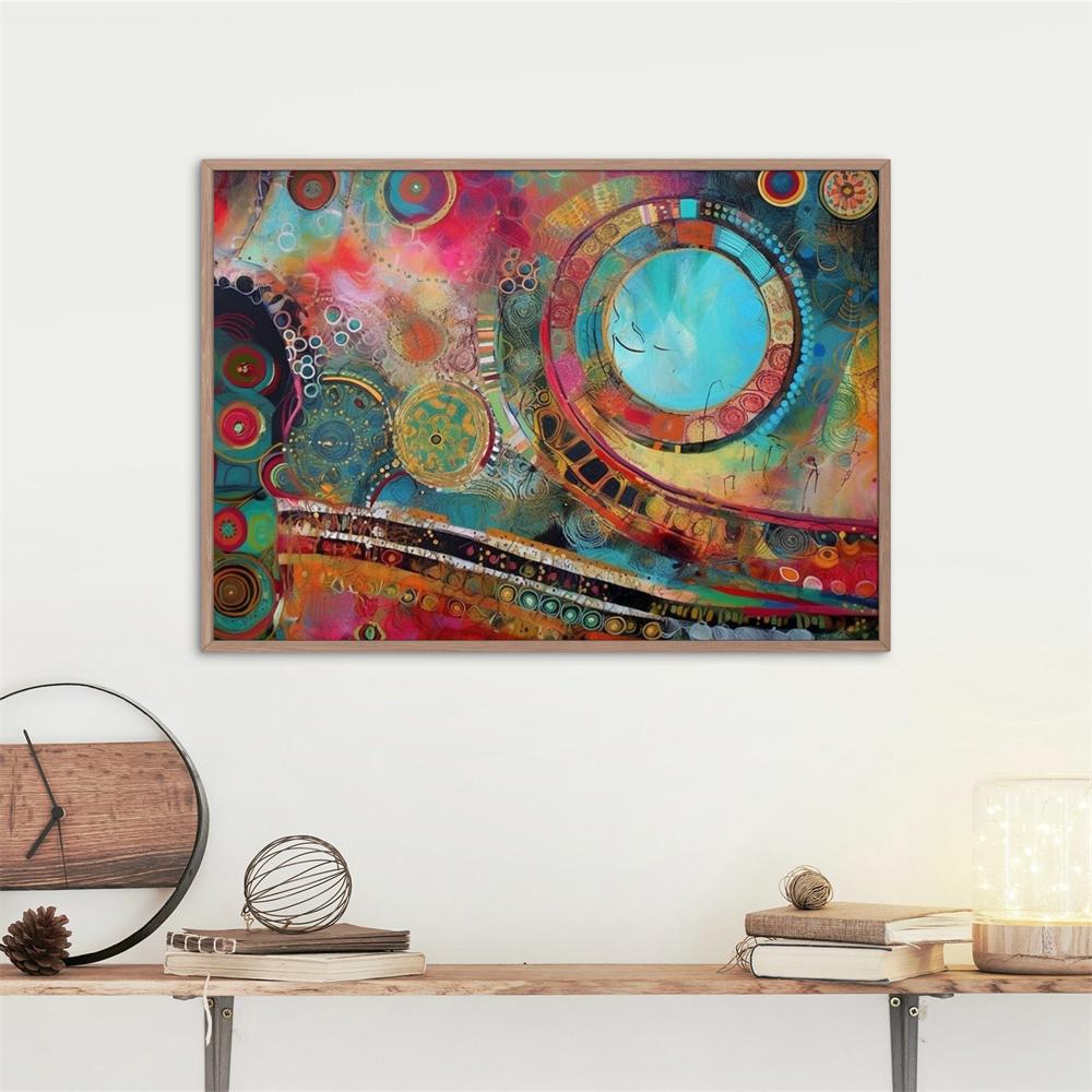 Abstract Faces Mixed Media Intuitive Print Colorful Abstract Wall Art Canvas Painting Prints Poster Home Living Room Decor 21X30CMNo Framed