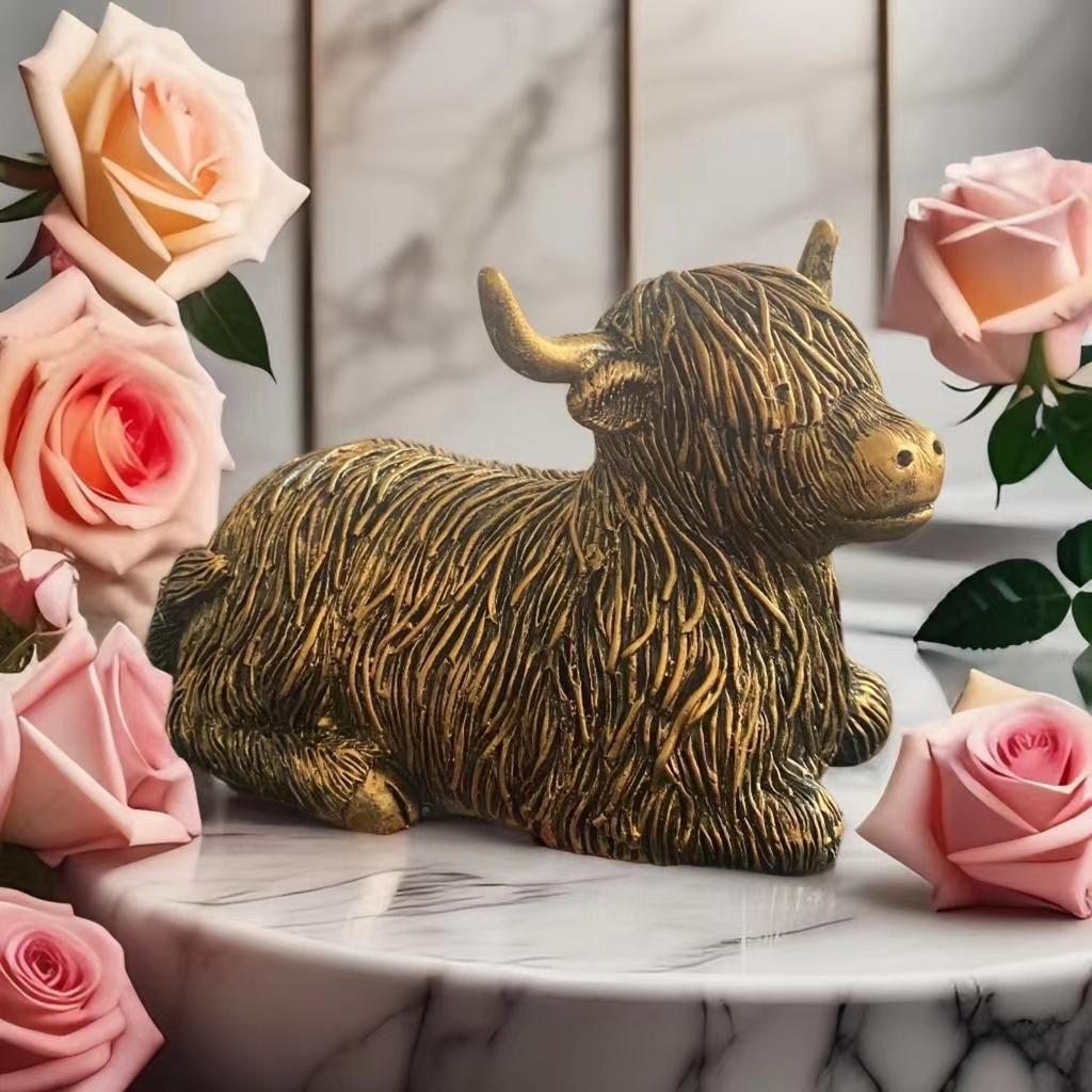 Decor Desktop Resin  Bull Statue Ornament Holiday Decoration