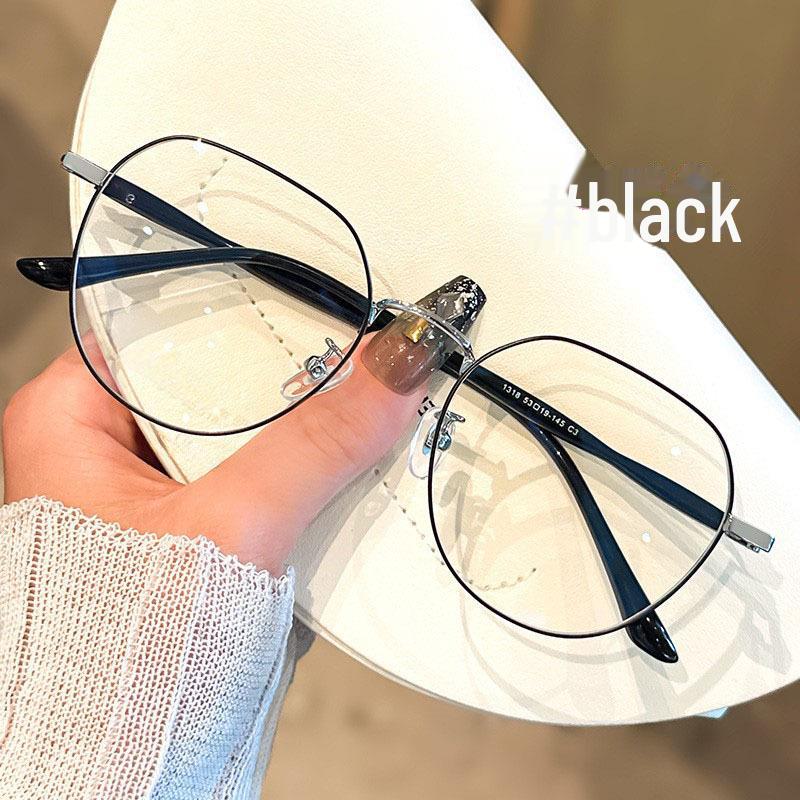 Blue Light Blocking Gold Wire Round Glasses for Myopia - Thin, Makeup-Free Design for Girls