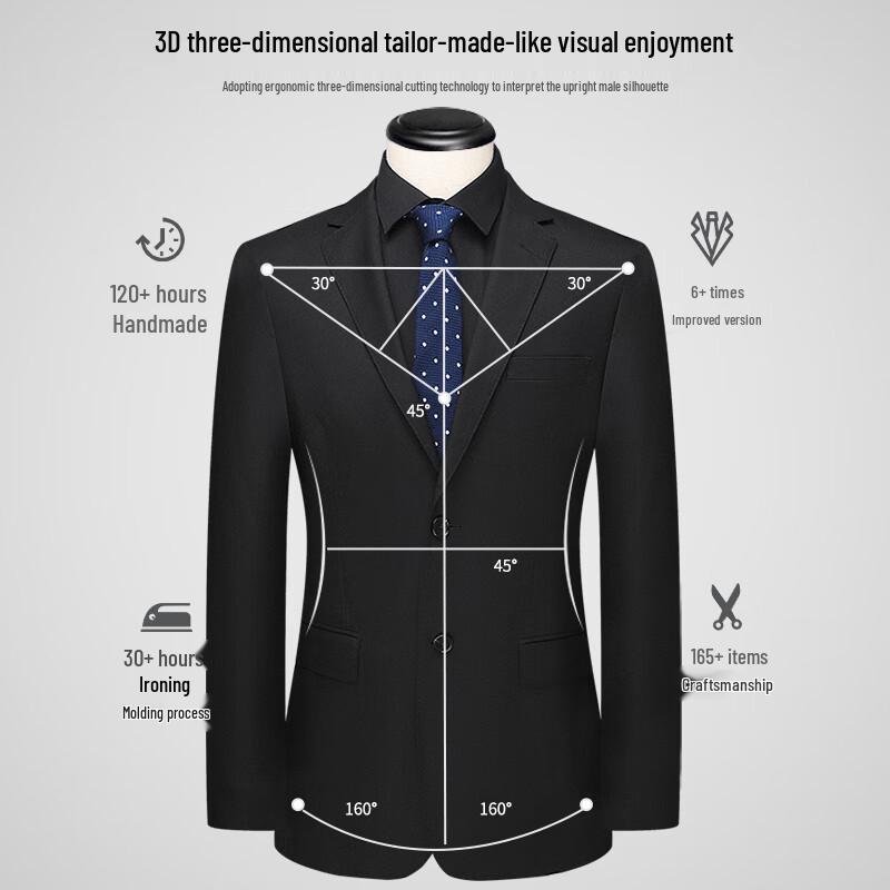 SHANSHAN Men's Double-Breasted Notch Lapel Suit Set