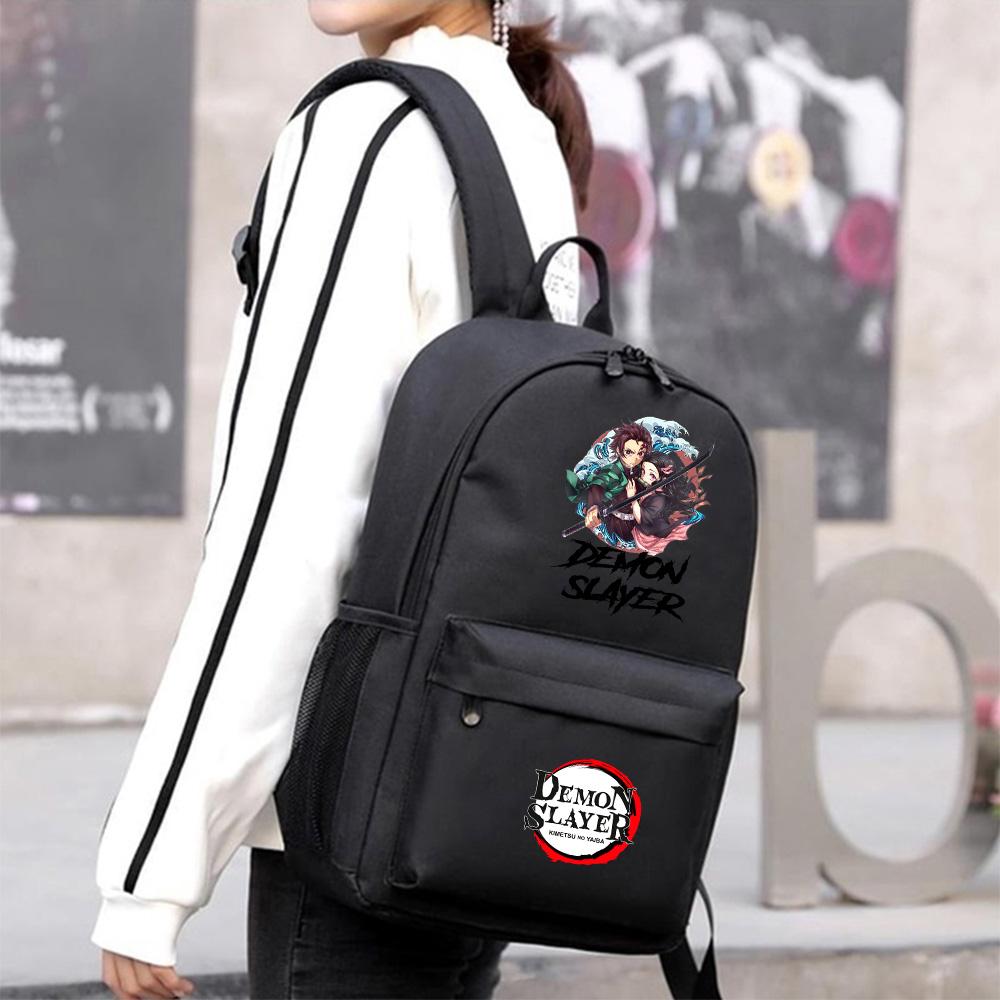 Anime Demon Slayer Printed Backpack for Teenager Student Bookbag Schoolbag Women Large Capacity Waterproof Travel Bag