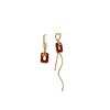 Silver Needle Dripping Oil Circle Square Asymmetrical Earrings Simple Trend Long Earrings Retro French Earrings Women