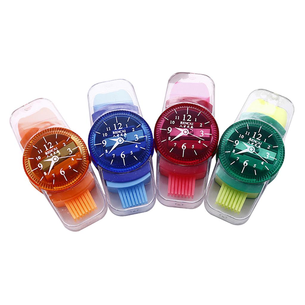 Buy Colourful pencil sharpeners grinder with erasers brush school