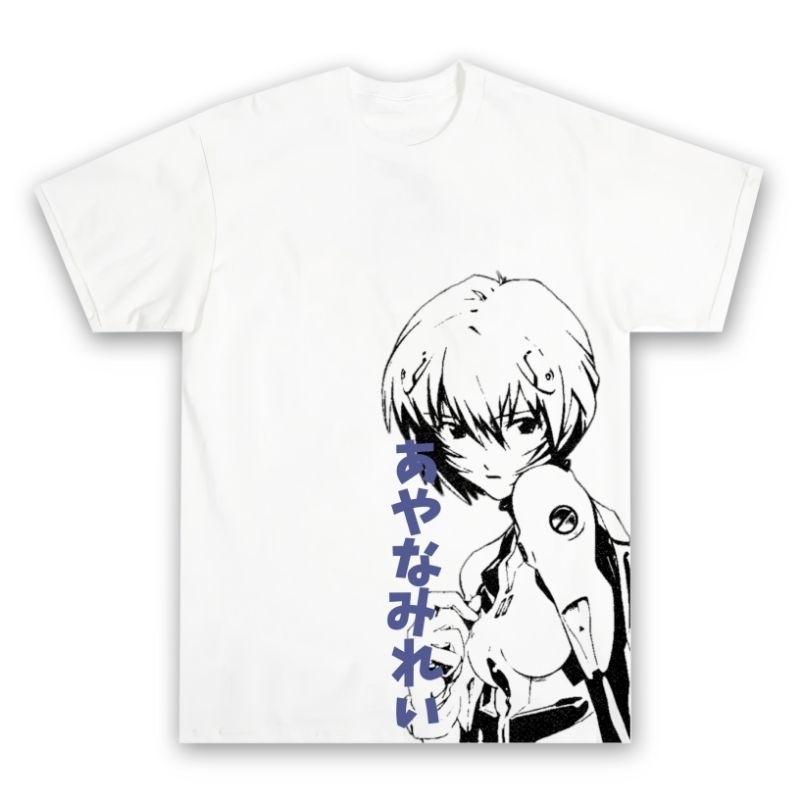 New Anime Gospel Four Seasons Retro  Fabric Harajuku T-shirt, Daily Casual Style for Boys and Girls