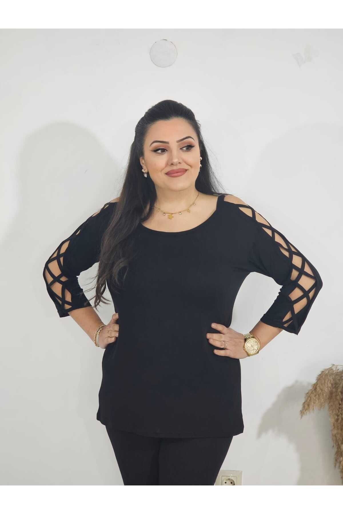 

Women s Big Size Blouse Plus Size Cross Piping Blouse 2XL