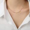 Light Luxury Gold And Steel Color Matching Bamboo Joint Geometric Texture Necklace Titanium Steel Personality Temperament Clavicle Chain