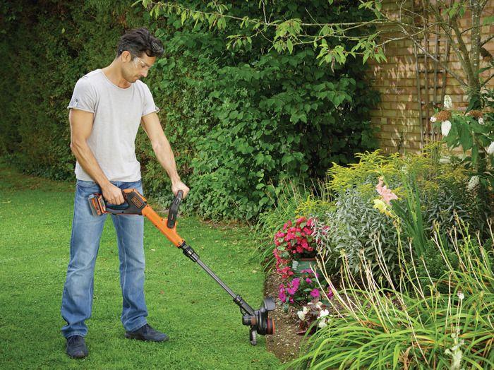 Coupe-bordure électrique black+decker - stc1840epc-qw - 18v - 30 cm - avec batterie 18v - tête pivotante - tube télescopique