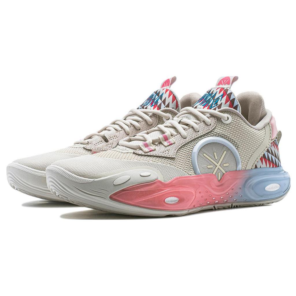 Li Ning All City 12 Αντιολισθητικά Χαμηλά Παπούτσια Μπάσκετ Τεχνολογίας BOOM Ανδρικά Μπεζ ABAU015-5