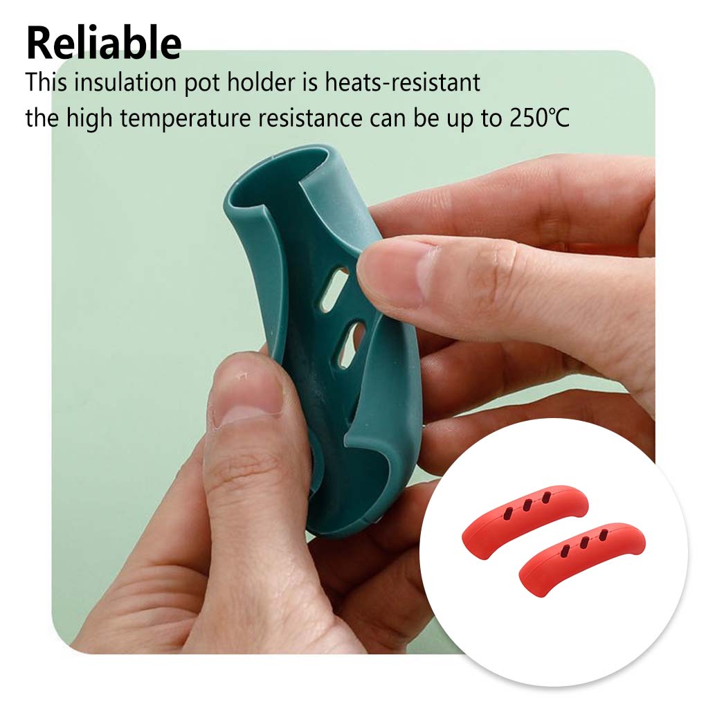 Lot de 2 Maniques en Silicone Résistantes à la Chaleur Couvre-Poignée Latérale d'Oreille de Poêle de Cuisine Aide à la Cuisson Protecteurs de Manchon d'Ustensiles de Cuisine