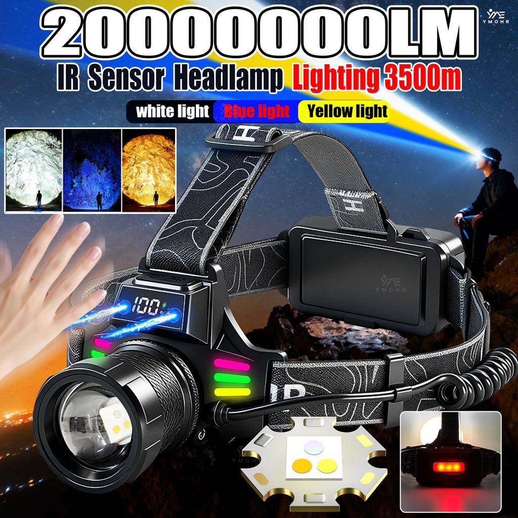20000000LM Working Light Rechargeable LED Headlamp18650 High Power Flashlight Camping Lantern Outdoor Equipment Head Torch Light