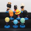 9Pcs/Set Anime One Piece Figure Luffy Roronoa Zoro Q Version Action Figura Kawaii Doll PVC Model Toys Kid Birthday Christmas Gif