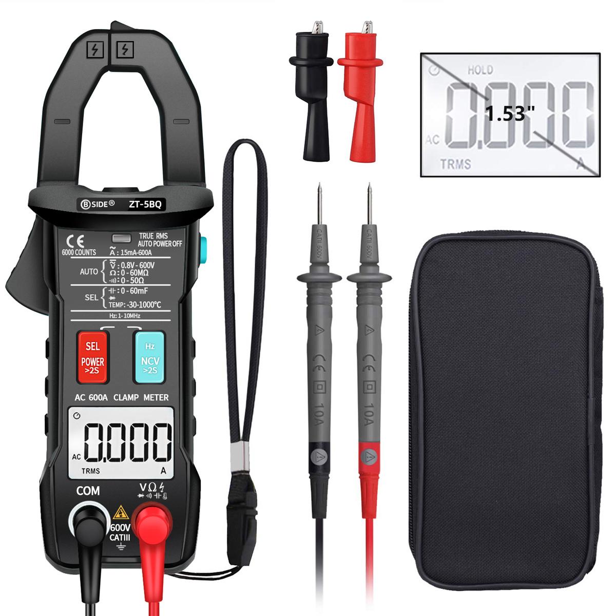 

BSIDE ZT 5BQ 6000 Counts High Precision NCV Test Digital Smart Clamp Meter with BT Function True RMS Clamp Type чорний