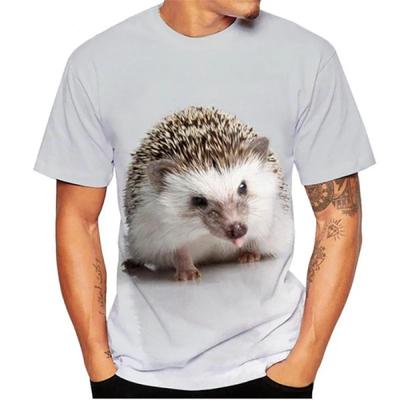 Summer Hedgehog 3D Print T-Shirt Street Casual Men’s Fashion Short-Sleeve Crew Neck Top