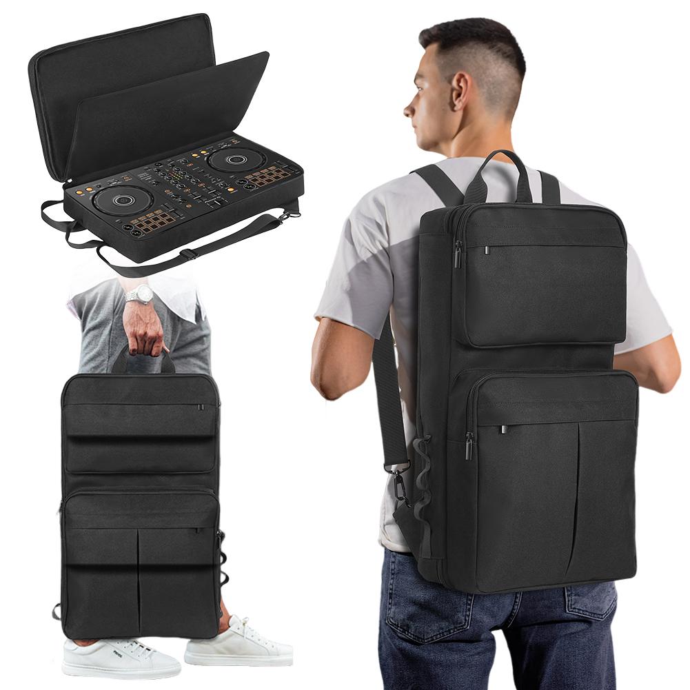 DJ Backpack for Pioneer DDJ-400 DDJ-FLX4/Roland DJ-202 Carrying Case Portable Storage Bag Anti-scratch Adjustable Shoulder Strap