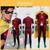 Superhero Jumpsuit Robin With Eye Patch Cloak For Halloween Cosplay Party And