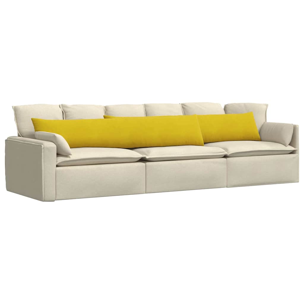 Sofa Cushions 2 Pcs Yellow 200 X 40 Cm Cord Fabric