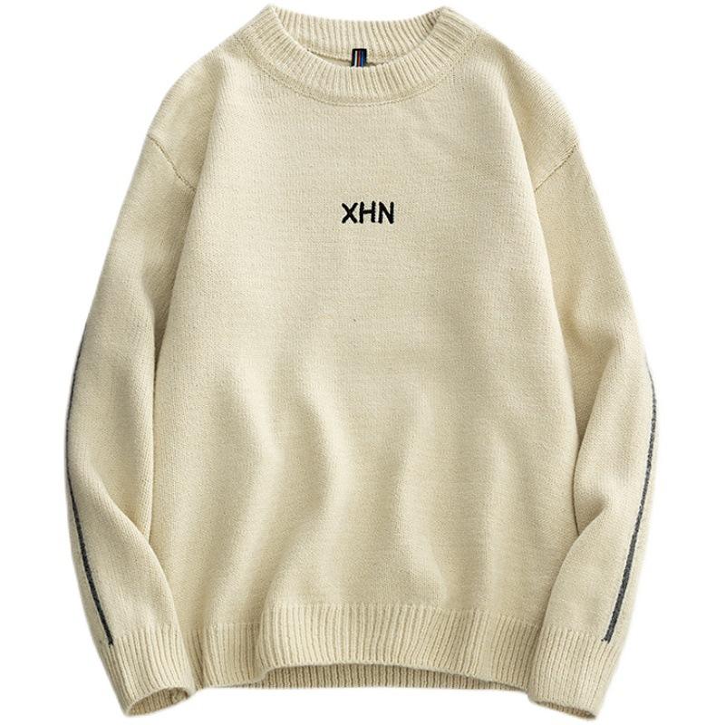 Winter Men 'S Round Neck Thicken Sweater Loose Knitwear Sweater Warm Bottoming Shirt 