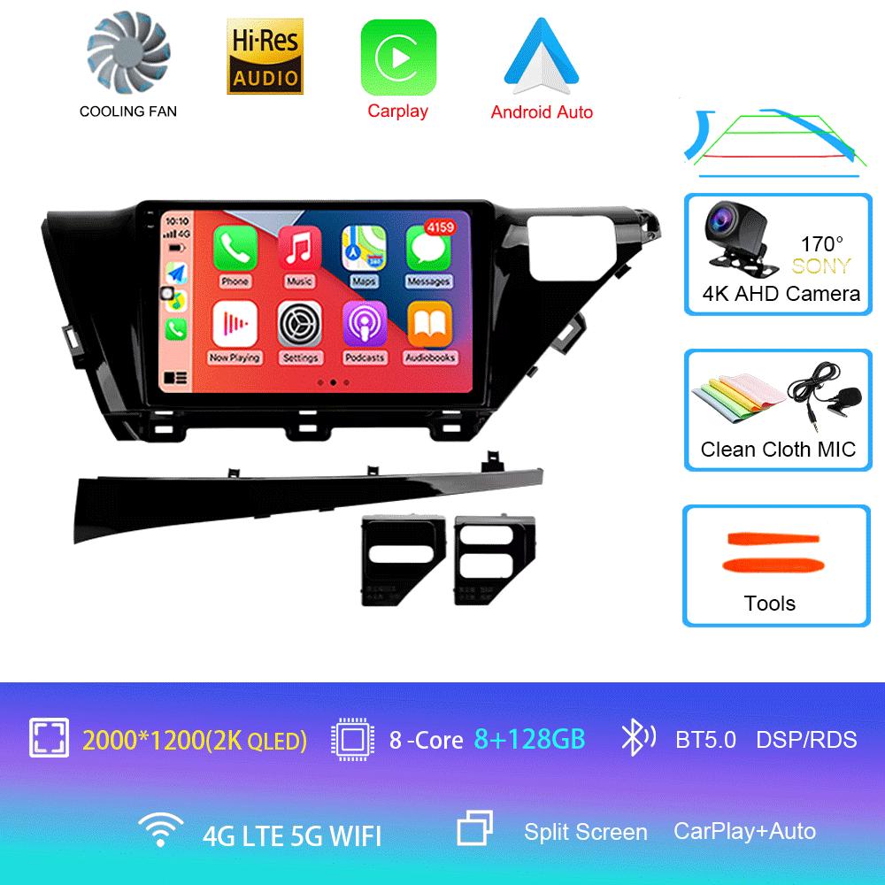 Car Radio Android 14 Carplay Auto For Toyota Camry 8 XV 70 2017 2018 2019 2020 Multimedia Video Player Navigation GPS Stereo DSP