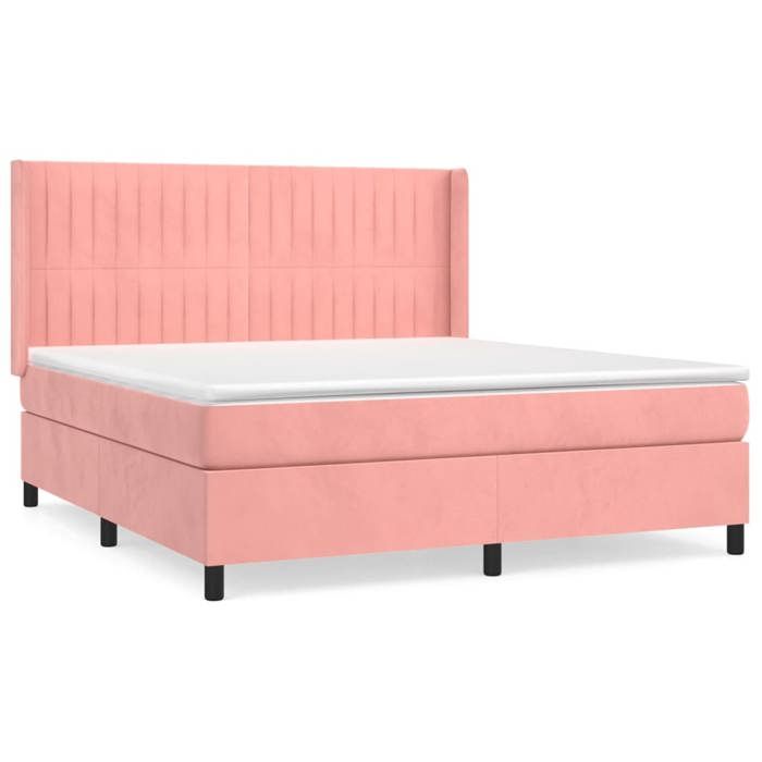 Maison Exclusive - Sommier à lattes de lit avec matelas Rose 180x200 cm Velours