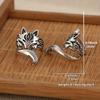 New Trendy Fox Shape Clip Earrings for Women Antique Silver Color 2023 Ear Cuff Earrings Girl Statement Jewelry Drop Ship