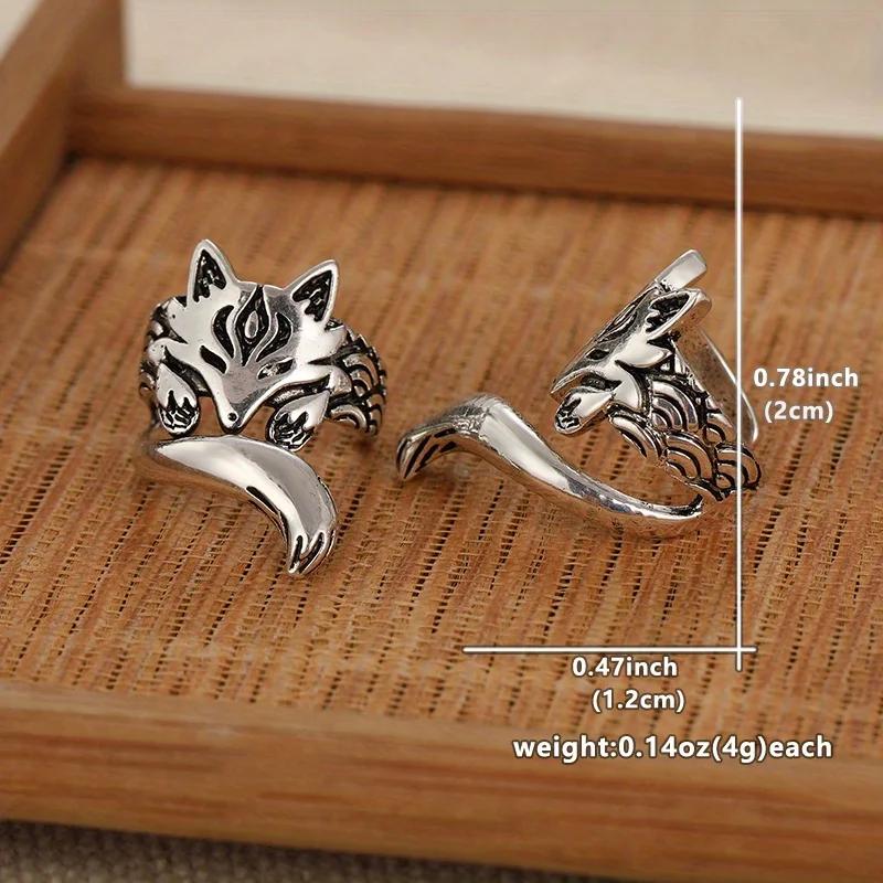 New Trendy Fox Shape Clip Earrings for Women Antique Silver Color 2023 Ear Cuff Earrings Girl Statement Jewelry Drop Ship