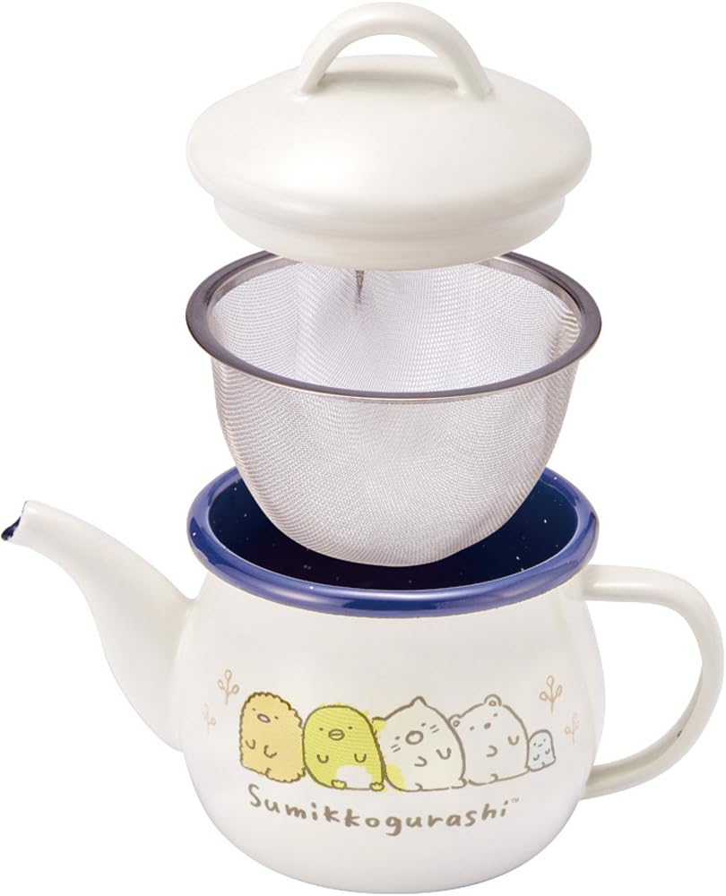 Toyo Horo Sumikko Gurashi Enamel Teapot (with strainer) White Size: Approx. W18 D10.6 H12.5 SG-04