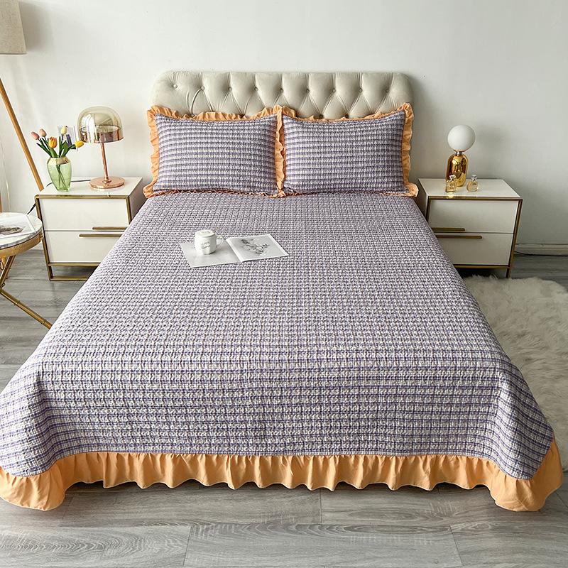 Four Seasons Universal Washed Cotton Three-piece Non-slip Thickened Bedspreads Bedspreads Washable Bedspreads