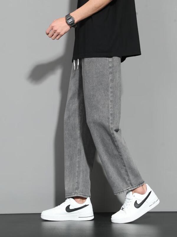 Dingfengbaoluo Men's High-Street Straight Casual Pants