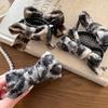 Leopard Print Bow Ball Head Grab Clip Female High Ponytail Fixed Anti-collapse Hairpin Shark Clip