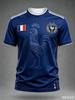 Herren V-Ausschnitt Fußballtrikot T-Shirt Französische Farbthema Verzierungsdruck Mode Kurzarm T-Shirt Lässig Täglich Straße Sportlich Locker Sitzende Herren Oberteile