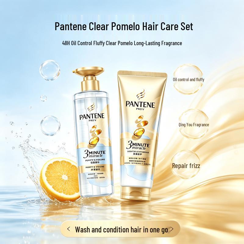Pantene 3-Minute Miracle Clarifying & Volumizing Shampoo and Conditioner Set