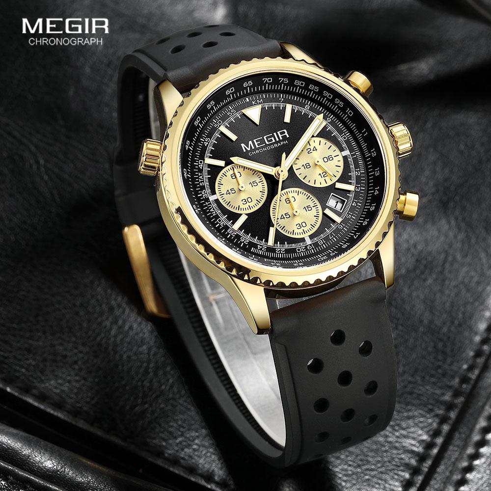 Luxury Fashion Watch for Men Business Siliconer with Luminous Calendar Chronograph Quartz Strap Wristswatch