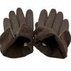 Dior logo leather gloves Brown leather Women Used