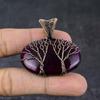 Natural Purple Labradorite Copper Wire Wrap Tree Of Life Pendant 1.77" F9b57