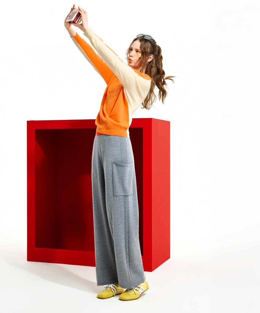 Seunoya 26Ss Wool Wholegarment Flow Knit Pants
