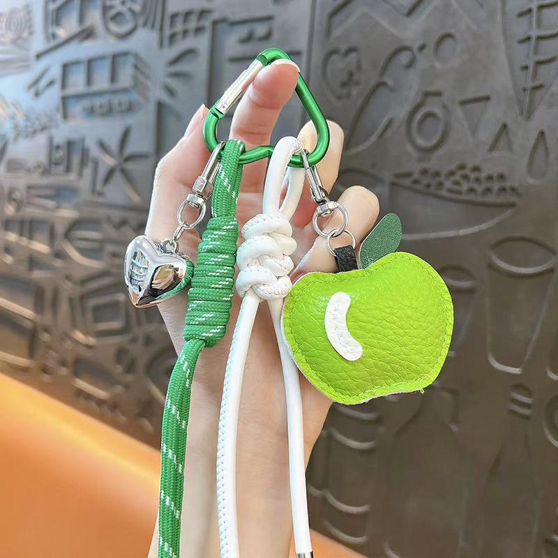 Creative leather apple bag pendant keychain exquisite and cute fruit cotton pendant bag accessories small gifts